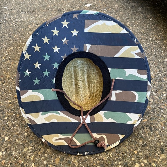 Santa Barbara Camo Flag Woven Straw Hat - Picture 2 of 4